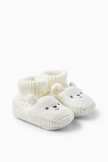 Unisex - Urs polar - pantofi premergători pentru bebeluși - alb-crem