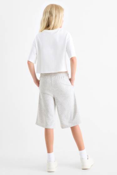 Copii - Fete - Sacramento - pantaloni scurți de trening - gri deschis melanj