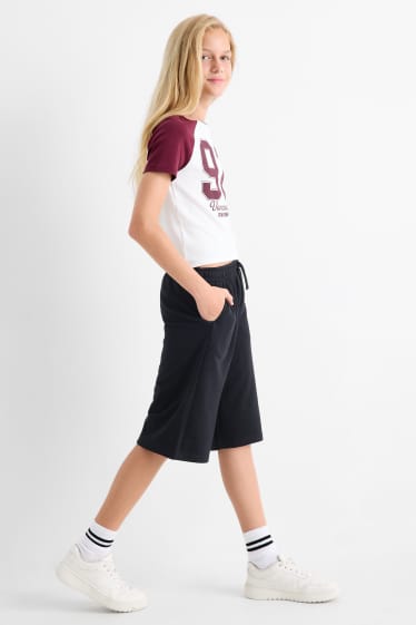 Children Girls - California - sweat Bermuda shorts - black