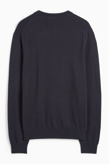 Herren - Feinstrick-Pullover - dunkelblau