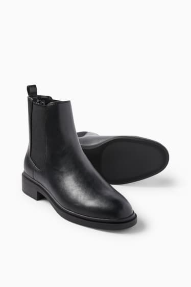 Femei - Ghete Chelsea - imitație de piele - negru