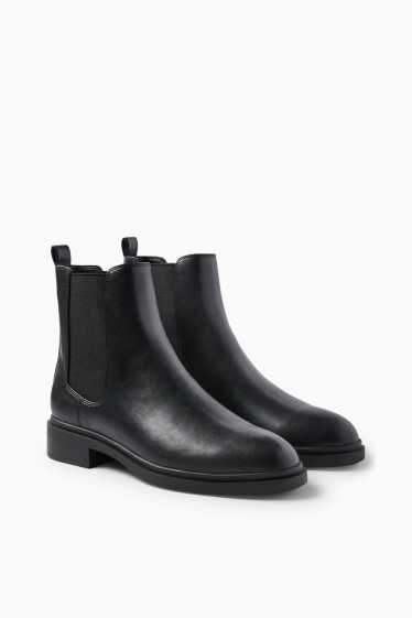 Femei - Ghete Chelsea - imitație de piele - negru