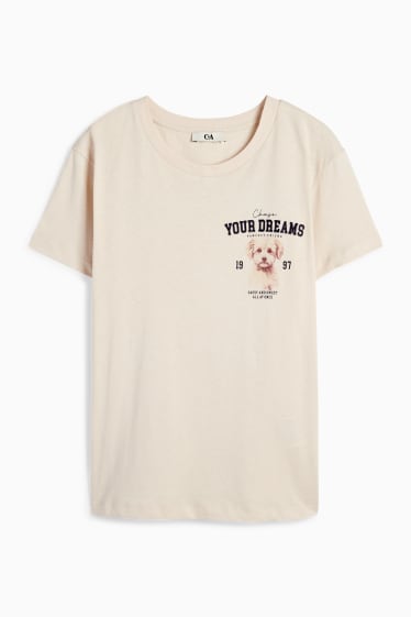 Femei - Tricou - supradimensionat - bej deschis