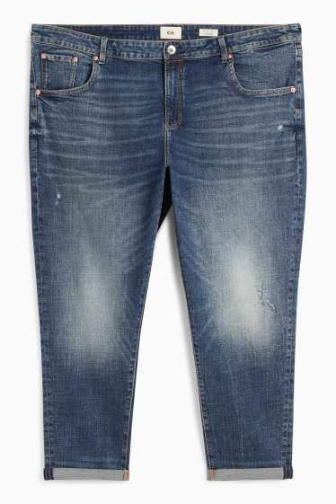 Femei - Boyfriend jeans - talie medie - LYCRA® - denim-albastru închis
