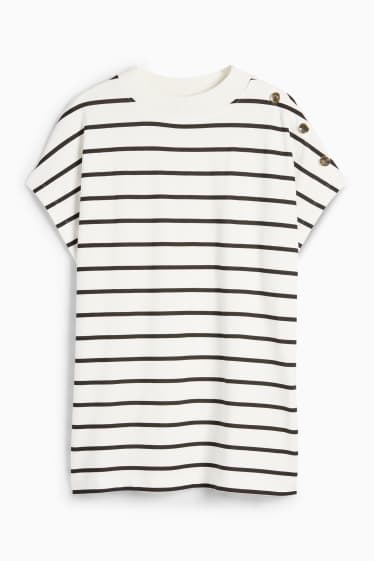 Femei - Tricou - regular fit - cu dungi - alb