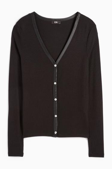 Dámské - Pletený kardigan - černá