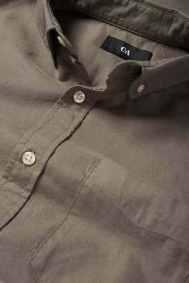 Men - Shirt - regular fit - button-down collar - green