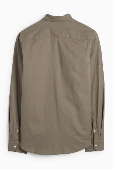 Men - Shirt - regular fit - button-down collar - green