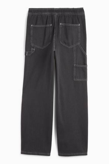 Copii - Băieți - Loose fit jeans - jeans termoizolanți - negru