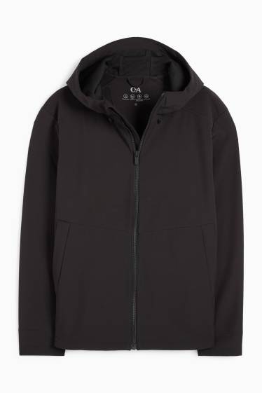 Bărbați - Geacă softshell cu glugă - rezistentă la apă - 4 Way Stretch - negru