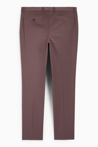 Bărbați - Pantaloni modulari cu conținut de lână pură - slim fit - stretch - bordo