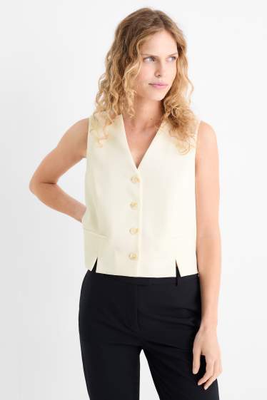 Femei - Vestă office - loose fit - alb-crem