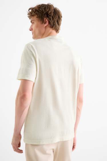 Bărbați - Tricou - regular fit - structurat - bej deschis