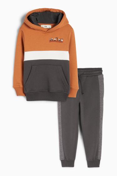 Copii - Băieți - Șantier - set - hanorac și pantaloni de trening - 2 piese - maro