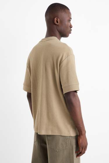Uomo - T-shirt - relaxed fit - tessuto tramato - verde chiaro