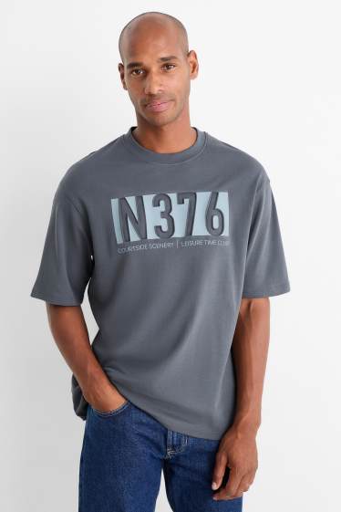 Bărbați - Tricou - relaxed fit - gri închis