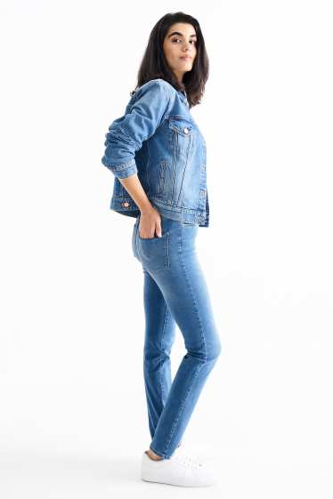 Femei - Straight jeans - talie înaltă - LYCRA® - denim-albastru deschis