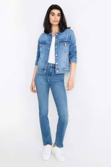 Femei - Straight jeans - talie înaltă - LYCRA® - denim-albastru deschis