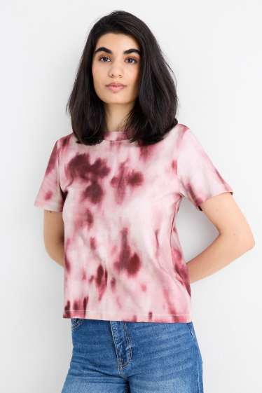 Femei - Tricou - slim fit - cu model - roz / roz
