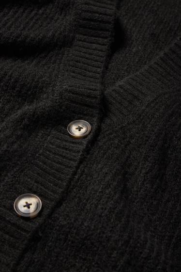 Femei - Cardigan tricotat - reiat - negru