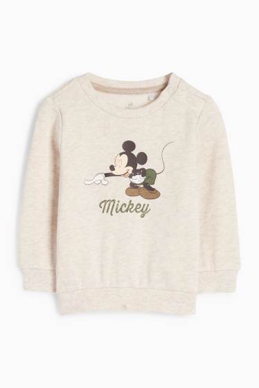 Bebeluși - băieți - Mickey Mouse - compleu bebeluși - 2 piese - bej deschis