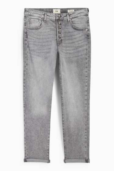 Dámské - Boyfriend jeans - mid waist - džíny - světle šedé