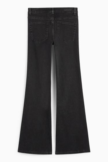 Femei - Flared jeans - talie medie - LYCRA® - denim-gri închis