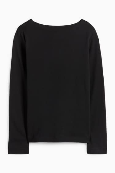 Femei - Tricou cu mânecă lungă - regular fit - negru