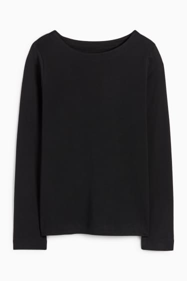Femei - Tricou cu mânecă lungă - regular fit - negru