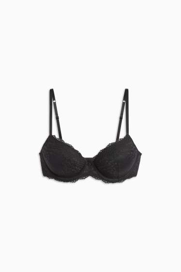 Femei - Sutien cu armătură - FULL COVERAGE - vătuit - negru