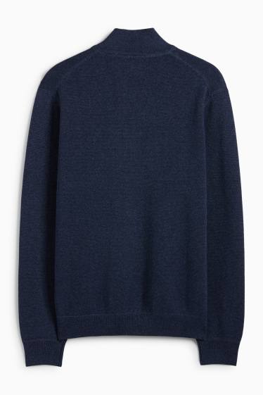 Herren - Pullover - strukturiert - dunkelblau