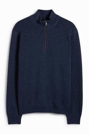 Herren - Pullover - strukturiert - dunkelblau