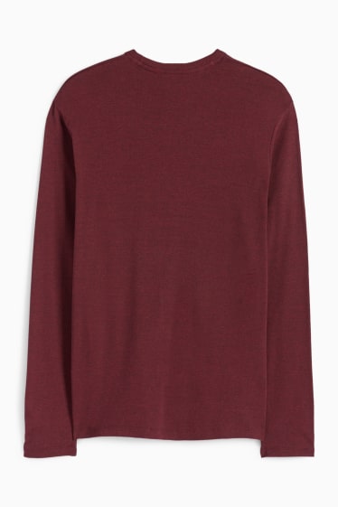 Heren - Longsleeve - bordeaux
