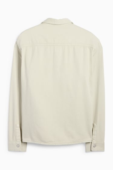 Bărbați - Cămașă din denim - relaxed fit - guler Kent - verde mentă