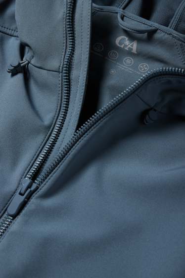 Bărbați - Geacă softshell cu glugă - rezistentă la apă - 4 Way Stretch - albastru