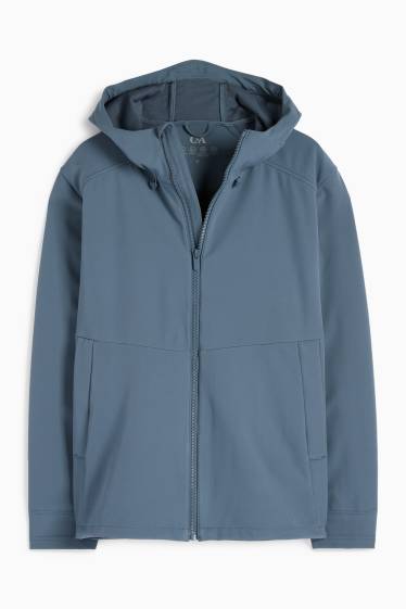 Bărbați - Geacă softshell cu glugă - rezistentă la apă - 4 Way Stretch - albastru