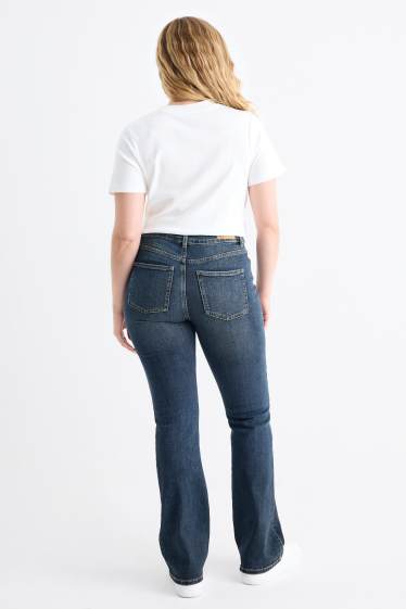 Femei - Bootcut jeans - talie înaltă - denim-albastru închis