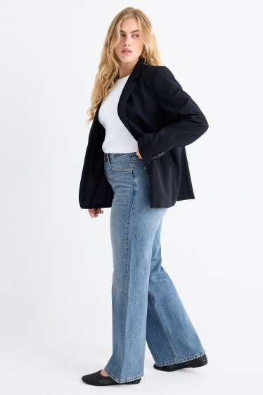 Femei - Wide leg jeans - talie înaltă - denim-albastru