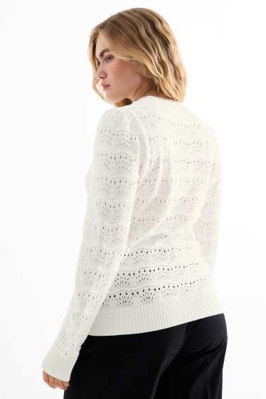 Damen - Pullover - cremeweiß