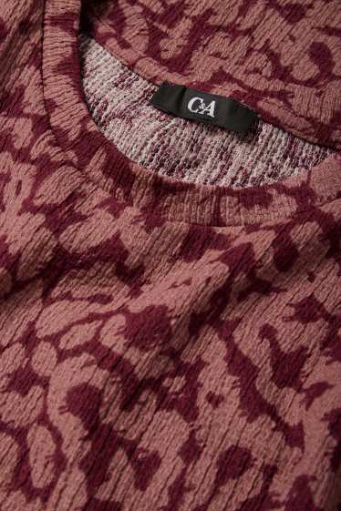 Femei - Tricou - regular fit - imprimeu de leopard - vișiniu