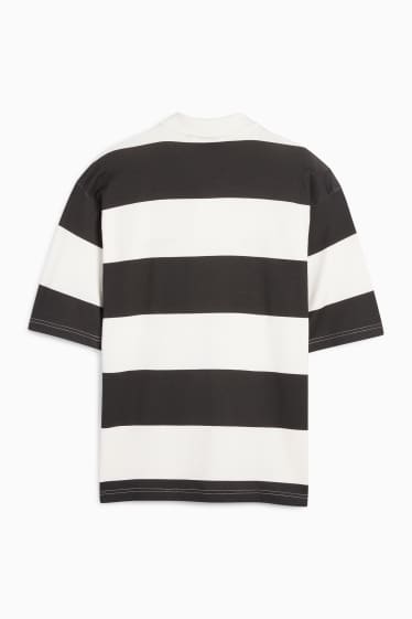 Bărbați - Tricou polo - cu dungi - negru / alb