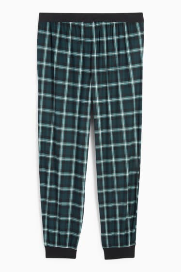 Bărbați - Pantaloni de pijama - în carouri - verde închis
