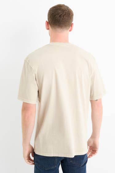 Men - T-shirt - relaxed fit - light beige