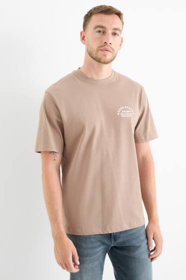 Bărbați - Tricou - relaxed fit - maro deschis