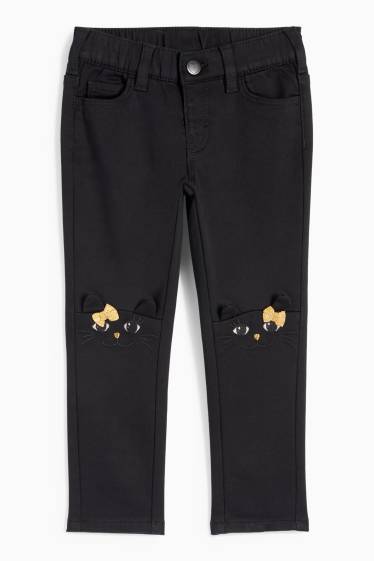 Copii - Fete - Pisică - skinny jeans - negru