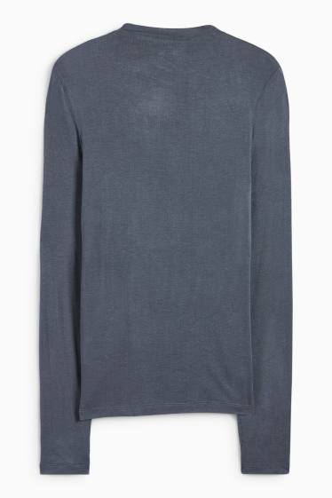 Dámské - Tričko s dlouhým rukávem - tmavomodrá