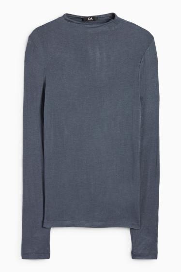 Dámské - Tričko s dlouhým rukávem - tmavomodrá