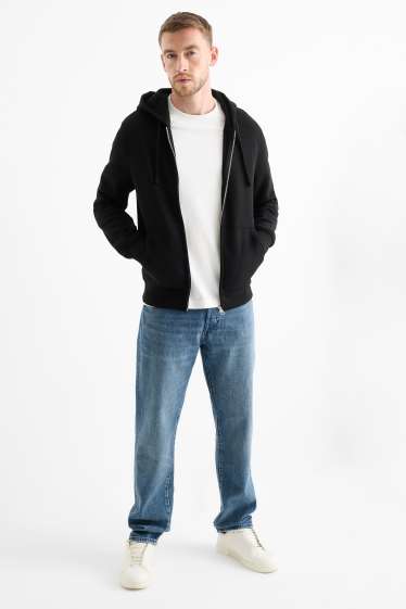 Bărbați - Regular jeans cu fentă cu nasturi - denim-albastru
