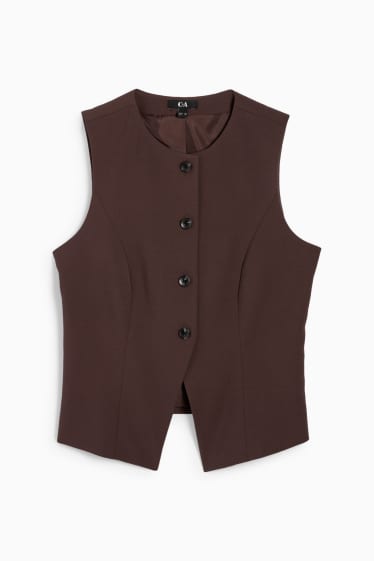 Femei - Vestă - tailored fit - maro închis