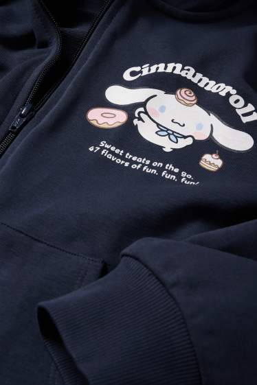 Copii - Fete - Cinnamoroll - hanorac cu fermoar și glugă - albastru închis